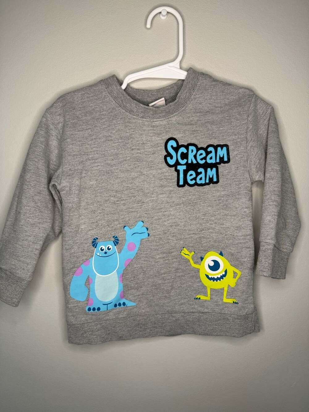 Disney Monsters Inc Sweatshirt Size 18M Gray Scream